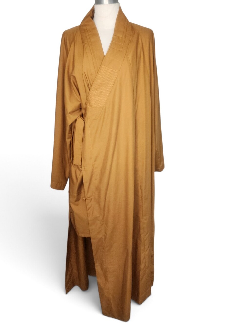 Traditional Buddhist Shaolin Monk Zen Meditation Robe in Mustard Size L